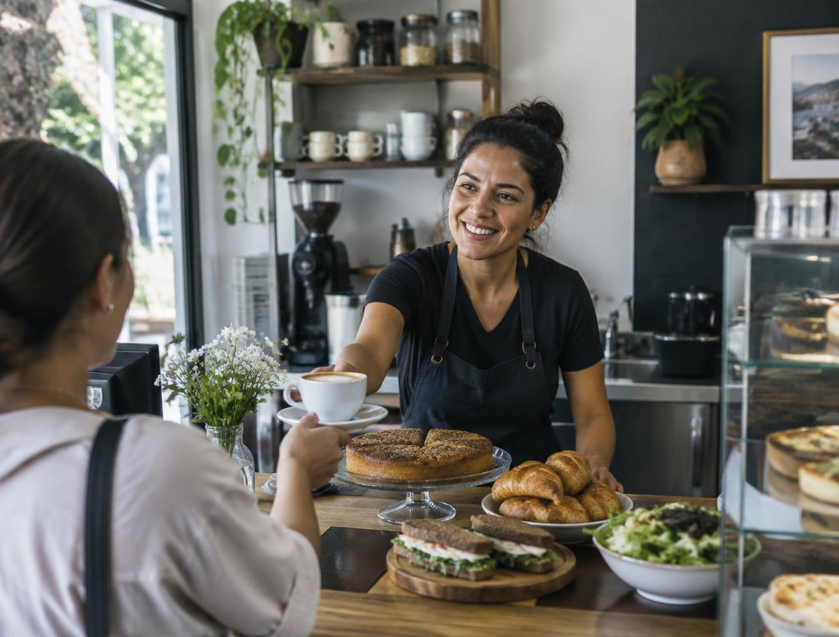 Profissional de restaurantes e cafés trabalhando
